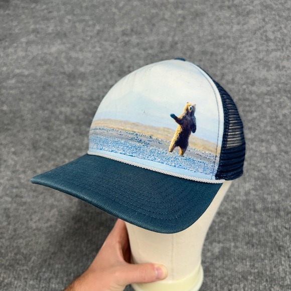 Patagonia Hat Interstate Mesh Bear Beach Blue Rope SnapBack Trucker Youth Kids - Picture 1 of 8